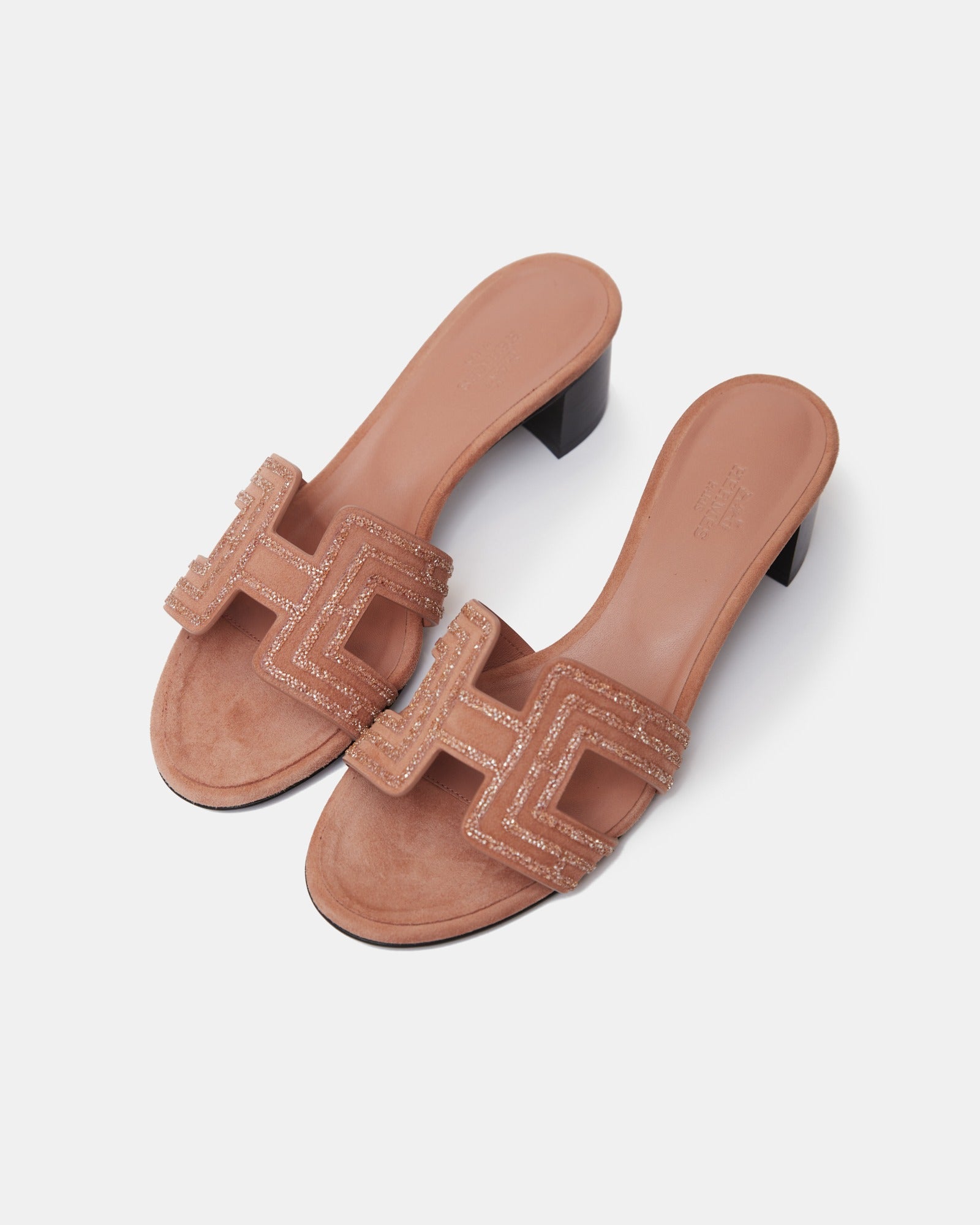 Hermès Oasis Rose Aube with Glitters Sandals