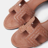 Hermès Oasis Rose Aube with Glitters Sandals