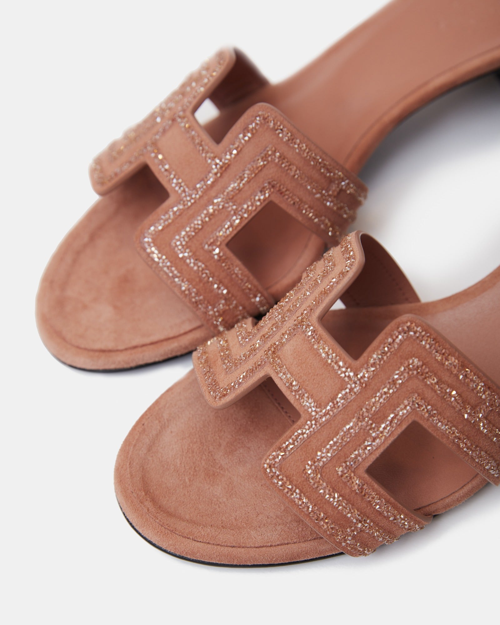 Hermès Oasis Rose Aube with Glitters Sandals