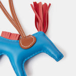 Hermès Grigri Rodeo Horse Bleu Zanzibar/Rose Texas/Gold PM