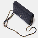Chanel Wallet on Chain Navy Blue Lambskin Gold-Tone Metal