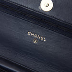 Chanel Wallet on Chain Navy Blue Lambskin Gold-Tone Metal