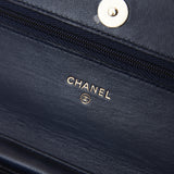 Chanel Wallet on Chain Navy Blue Lambskin Gold-Tone Metal