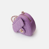 Chanel Heart Bag Medium Purple Lambskin Gold-Tone Metal