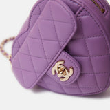 Chanel Heart Bag Medium Purple Lambskin Gold-Tone Metal