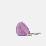 Chanel Heart Bag Small Purple Lambskin Gold-Tone Metal