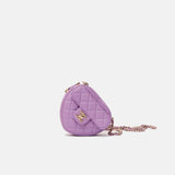 Chanel Heart Bag Small Purple Lambskin Gold-Tone Metal