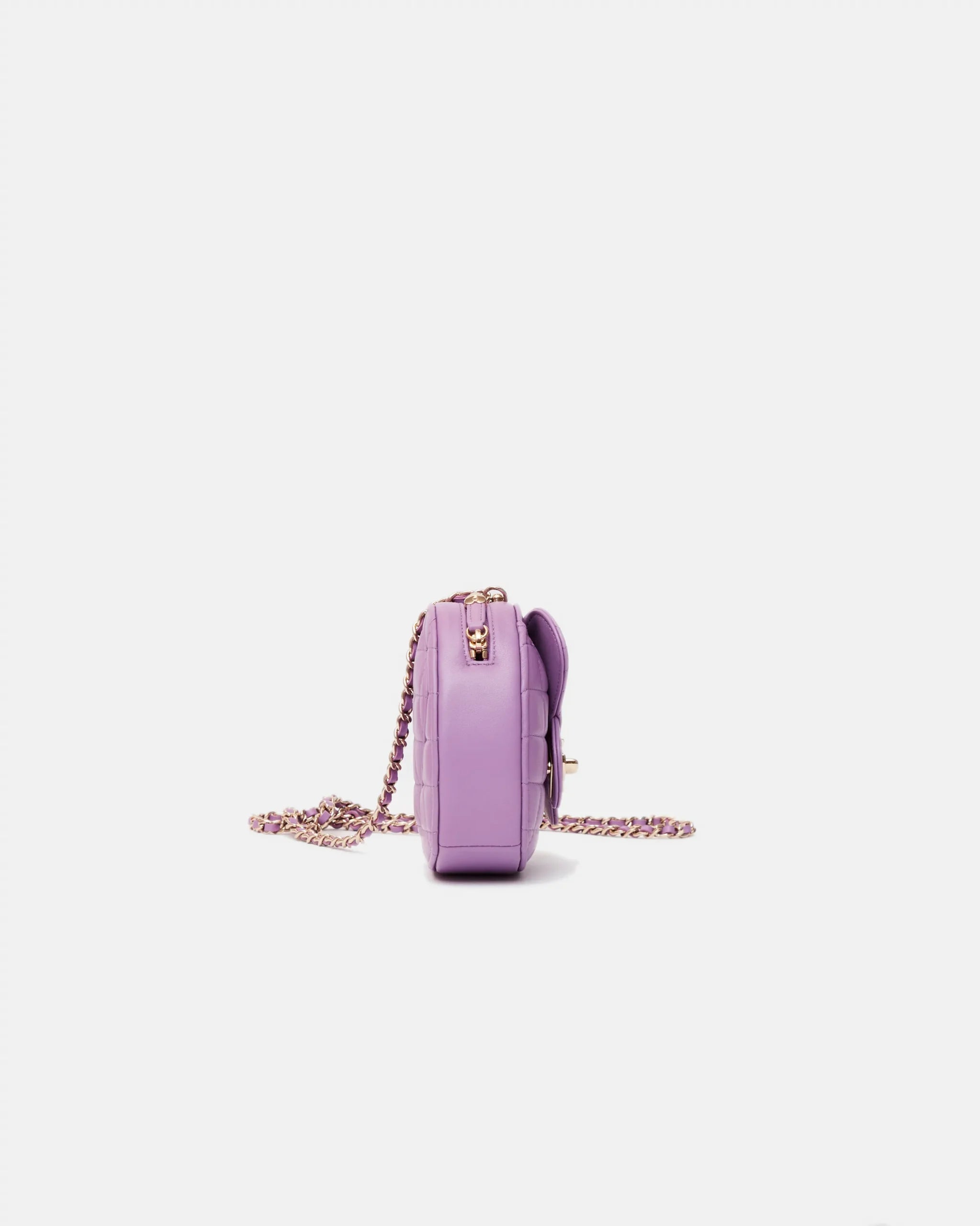 Chanel Heart Bag Medium Purple Lambskin Gold-Tone Metal