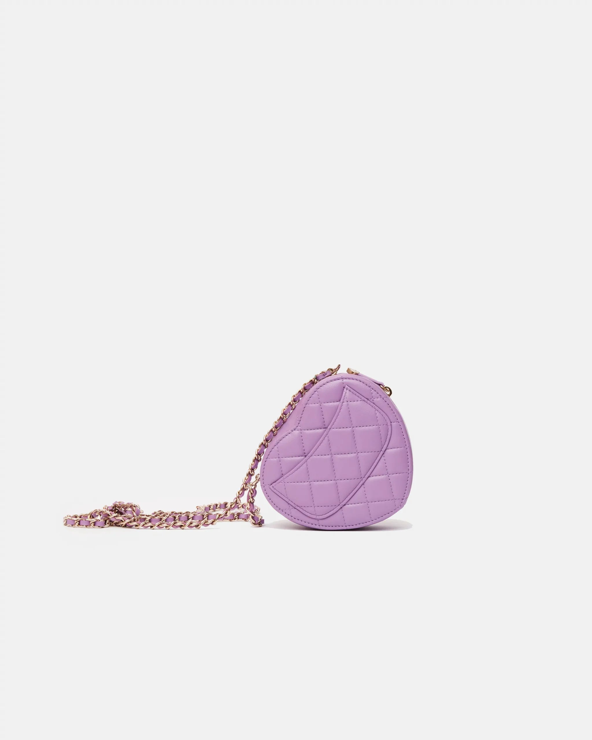 Chanel Heart Bag Medium Purple Lambskin Gold-Tone Metal