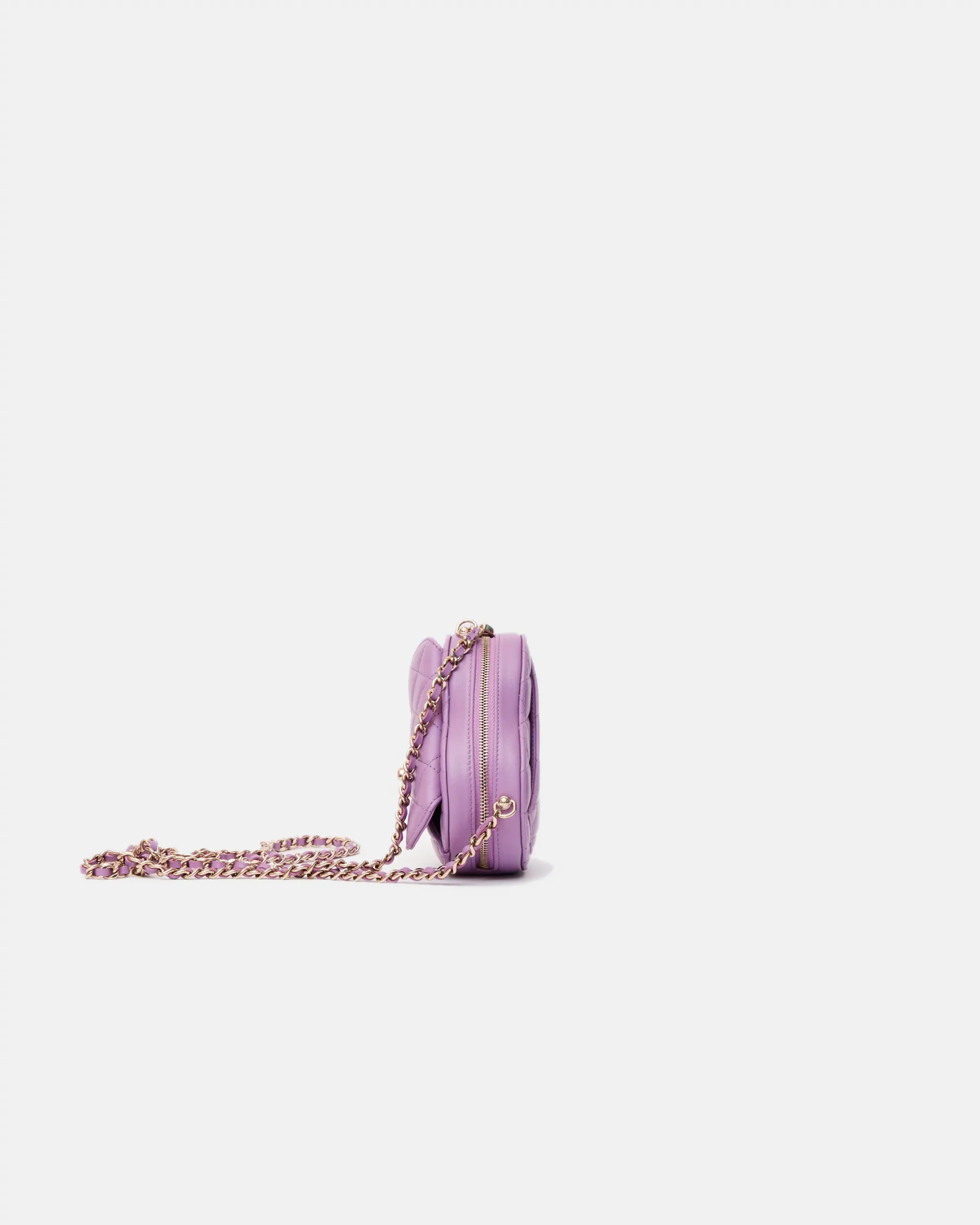 Chanel Heart Bag Medium Purple Lambskin Gold-Tone Metal