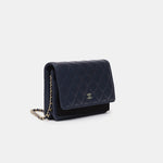 Chanel Wallet on Chain Navy Blue Lambskin Gold-Tone Metal