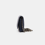 Chanel Wallet on Chain Navy Blue Lambskin Gold-Tone Metal