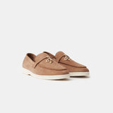 Loro Piana Summer Charms Walk Brown Loafers
