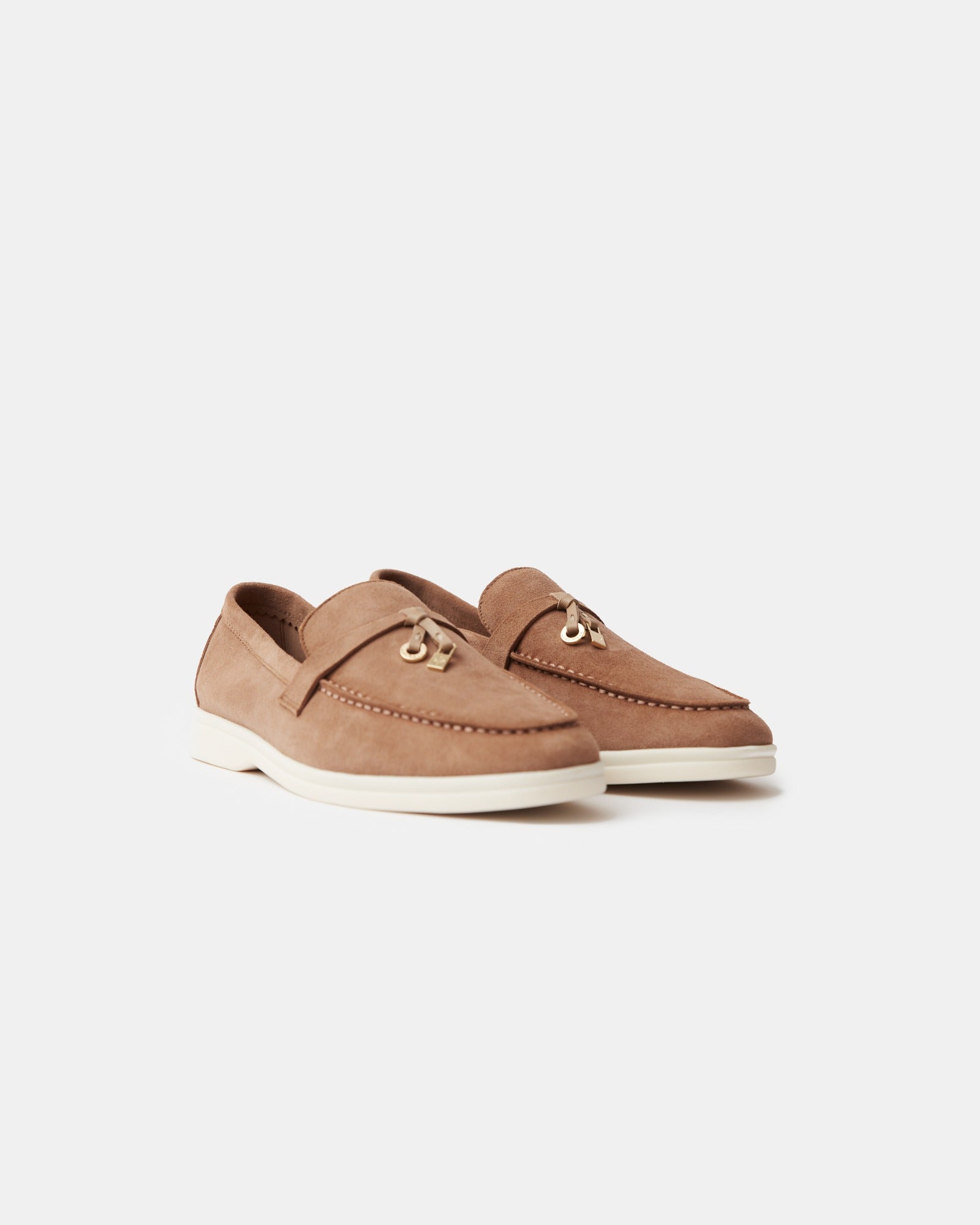 Loro Piana Summer Charms Walk Brown Loafers