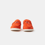 Loro Piana Summer Charms Walk Babouche Orange Loafers