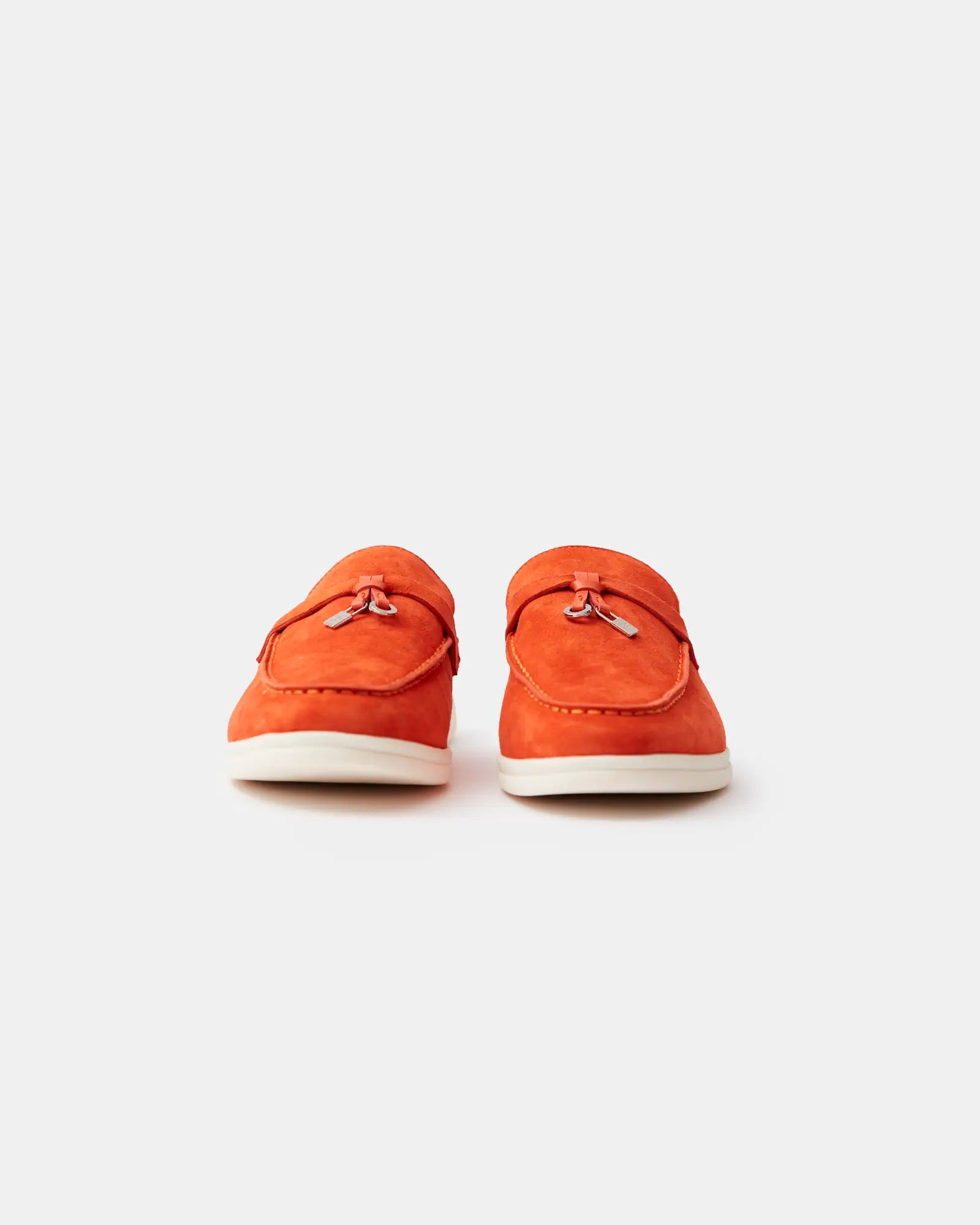 Loro Piana Summer Charms Walk Babouche Orange Loafers