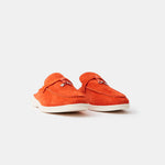 Loro Piana Summer Charms Walk Babouche Orange Loafers