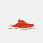 Loro Piana Summer Charms Walk Babouche Orange Loafers
