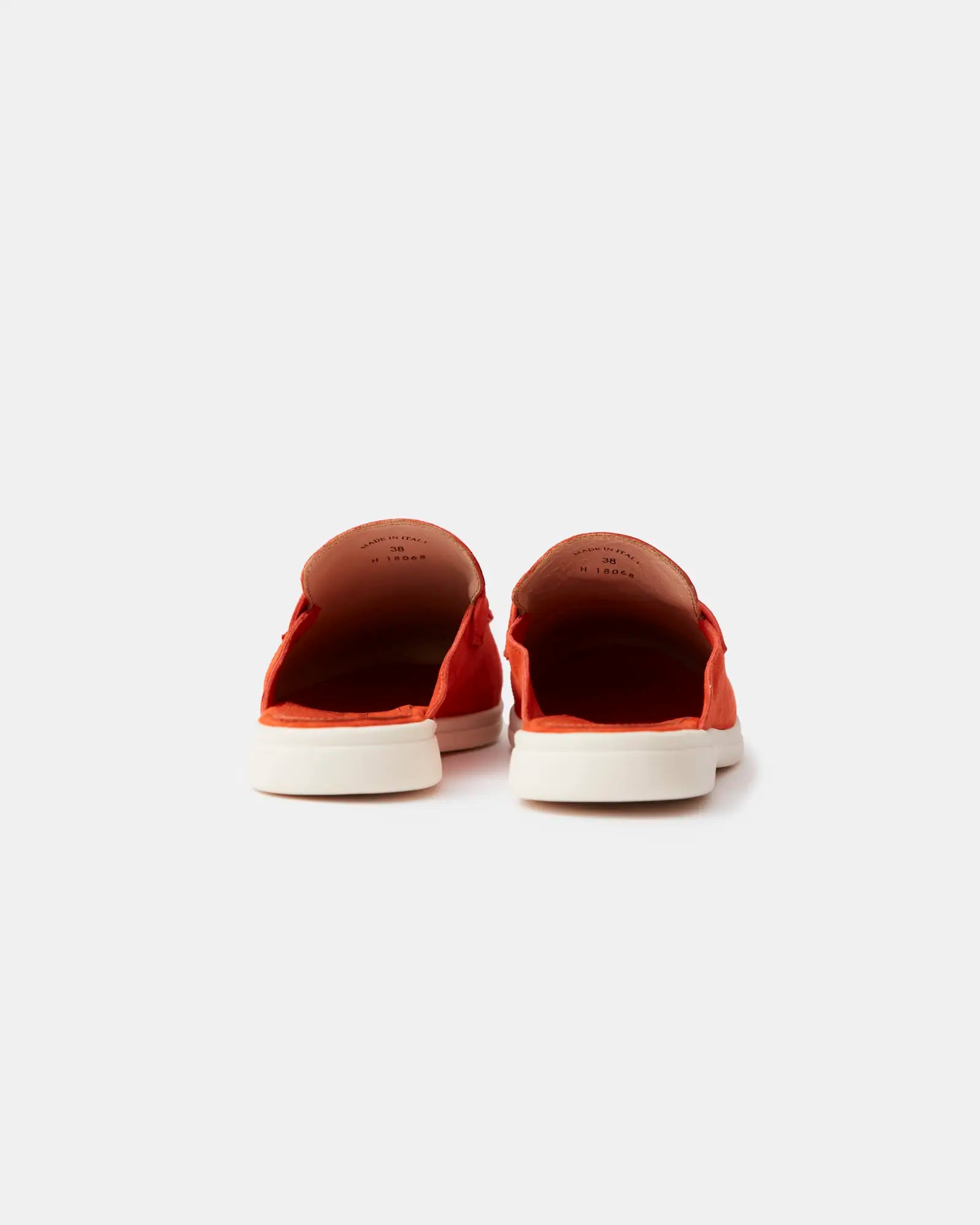 Loro Piana Summer Charms Walk Babouche Orange Loafers