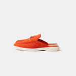 Loro Piana Summer Charms Walk Babouche Orange Loafers