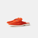 Loro Piana Summer Charms Walk Babouche Orange Loafers