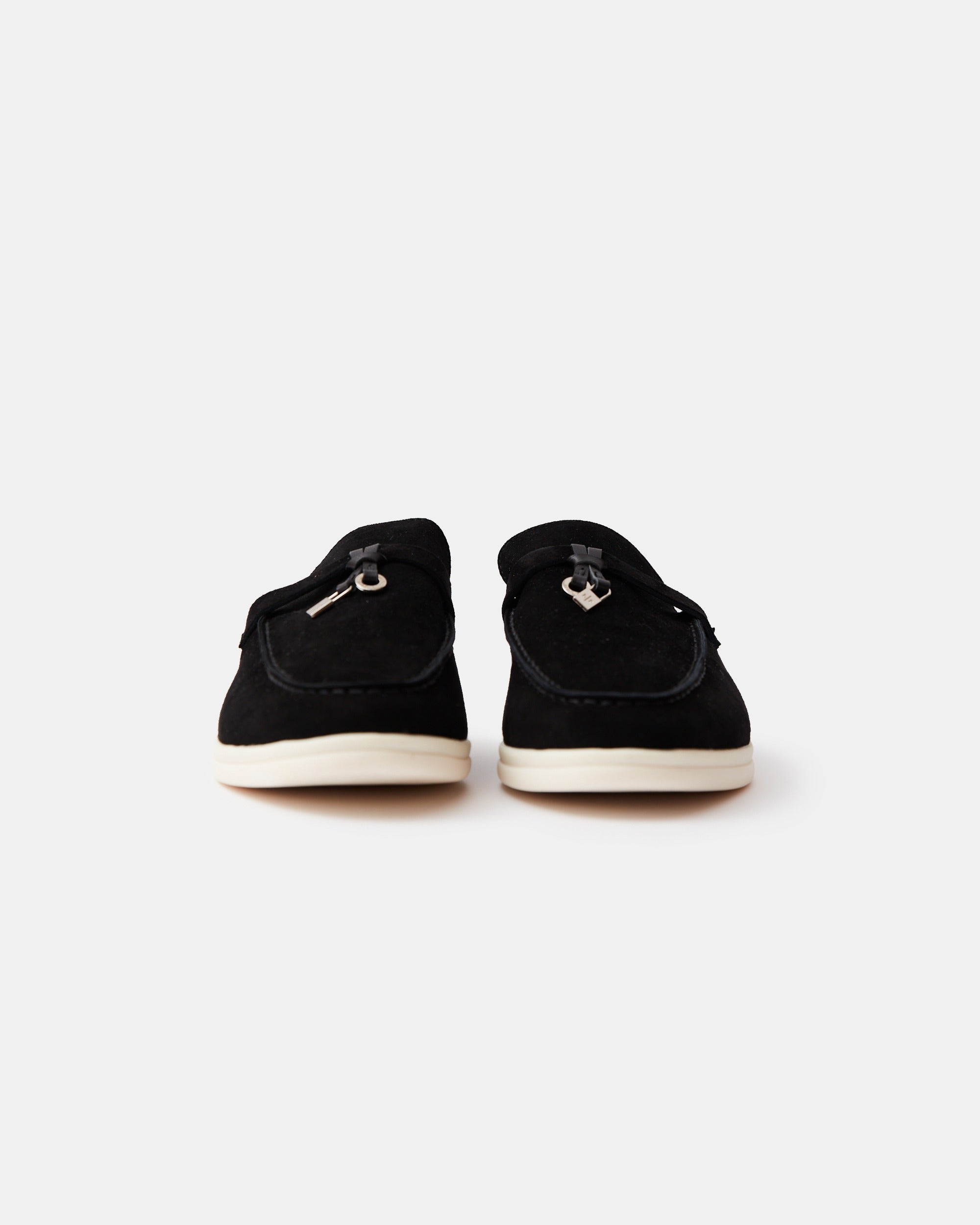 Loro Piana Charms Walk Babouche Black Loafers