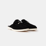 Loro Piana Charms Walk Babouche Black Loafers