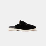 Loro Piana Charms Walk Babouche Black Loafers