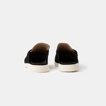 Loro Piana Charms Walk Babouche Black Loafers
