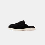 Loro Piana Charms Walk Babouche Black Loafers