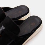 Loro Piana Charms Walk Babouche Black Loafers