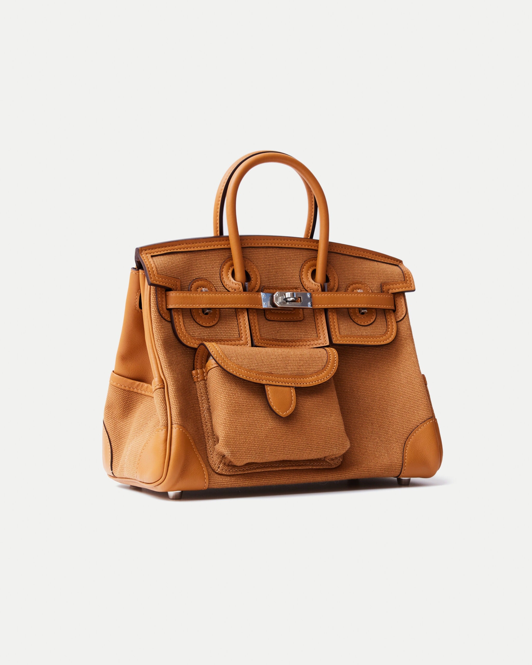 Hermès Birkin Cargo 25 Desert Sesame Canvas Swift PHW