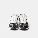Chanel Printed Suede Calfskin Black White Sneakers