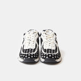 Chanel Printed Suede Calfskin Black White Sneakers
