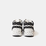 Chanel Printed Suede Calfskin Black White Sneakers