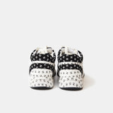 Chanel Printed Suede Calfskin Black White Sneakers