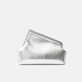 Fendi First Small Silver Laminated Clutch