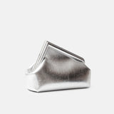Fendi First Small Silver Laminated Clutch
