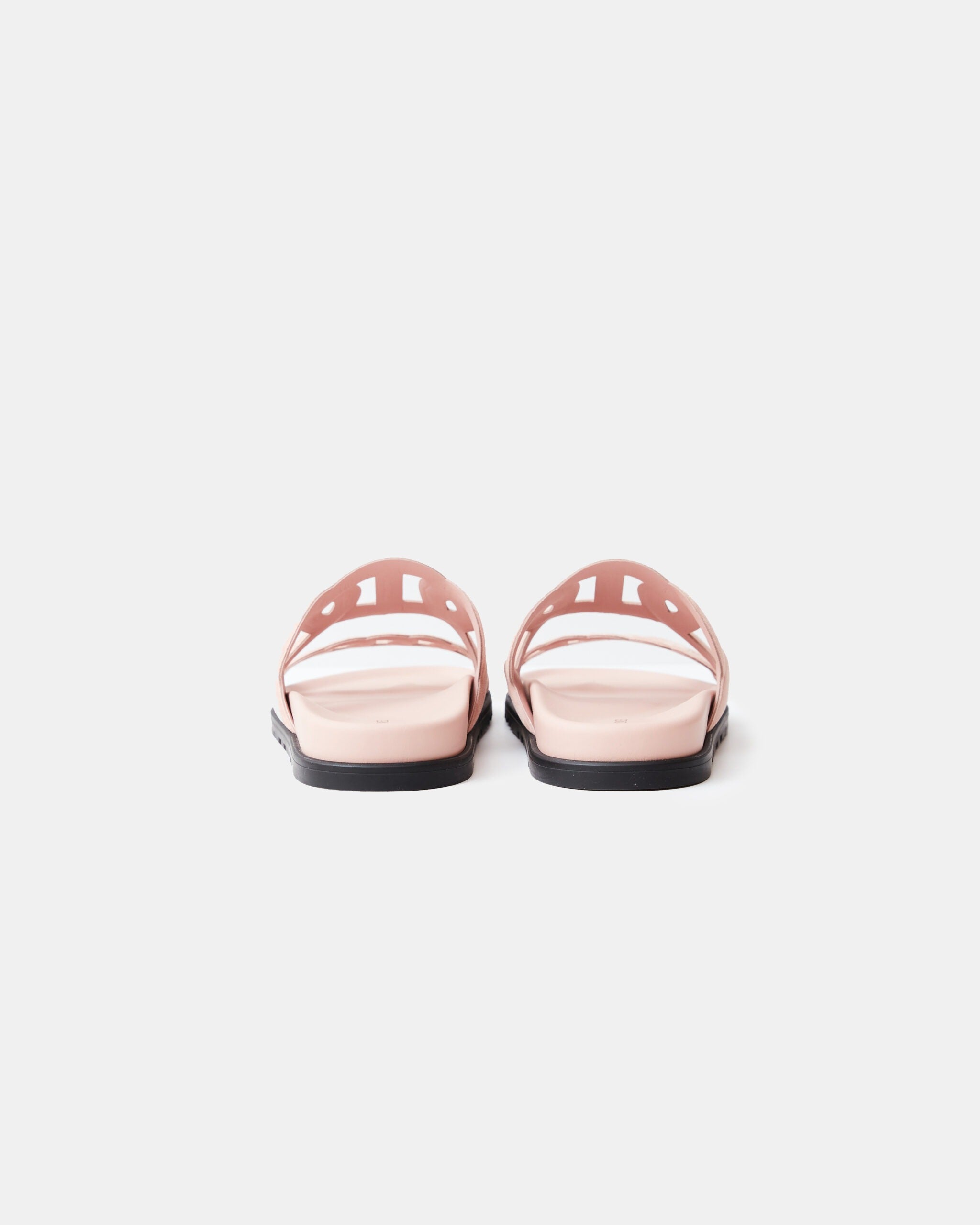 Hermès Extra Rose Opaline Chevre Velours Sandals