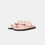 Hermès Extra Rose Opaline Chevre Velours Sandals