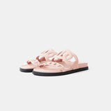 Hermès Extra Rose Opaline Chevre Velours Sandals