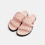 Hermès Extra Rose Opaline Chevre Velours Sandals