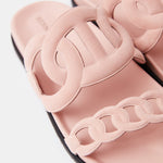 Hermès Extra Rose Opaline Chevre Velours Sandals