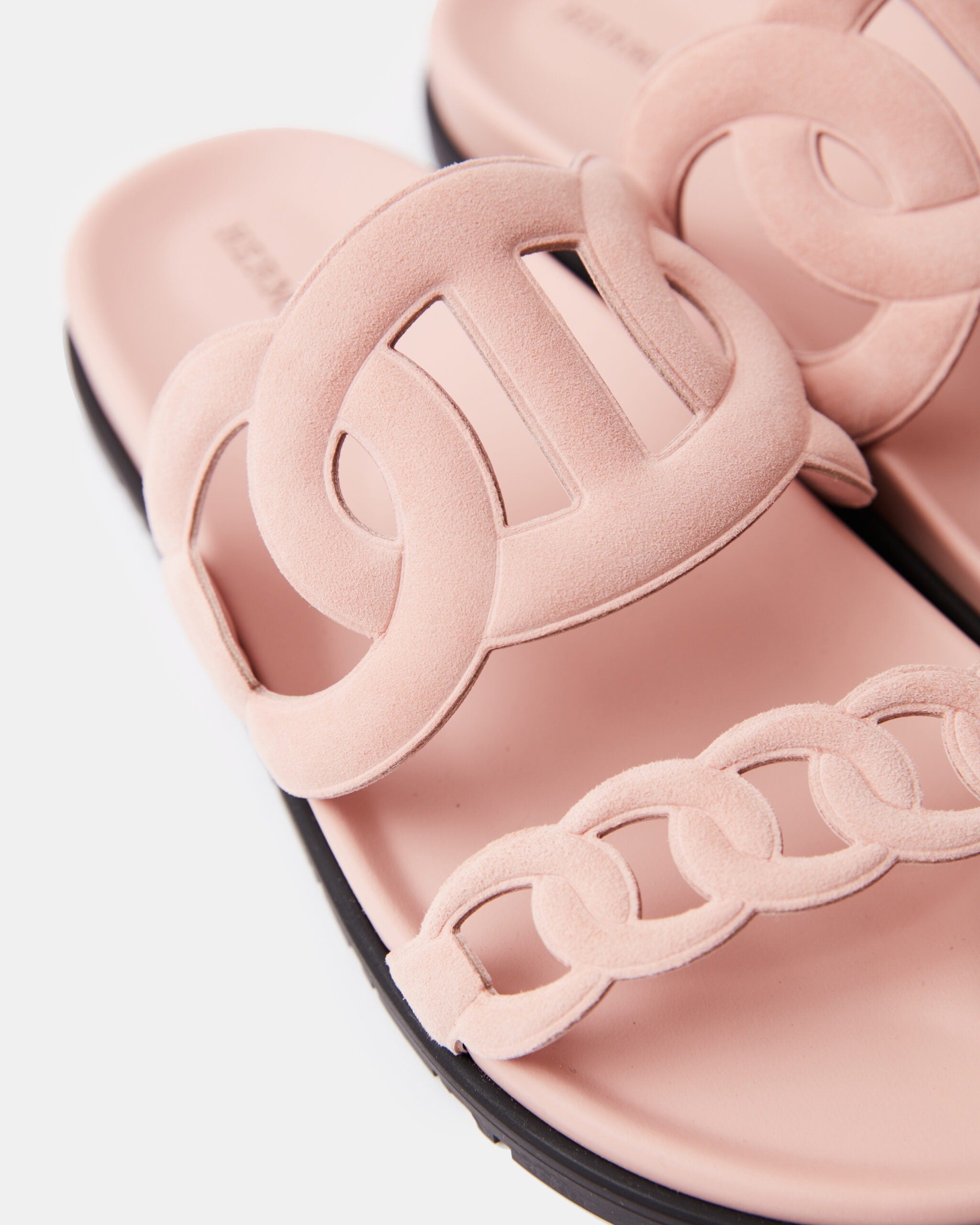 Hermès Extra Rose Opaline Chevre Velours Sandals