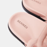 Hermès Extra Rose Opaline Chevre Velours Sandals