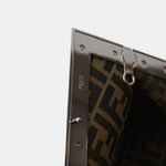 Fendi First Small Silver Laminated Clutch