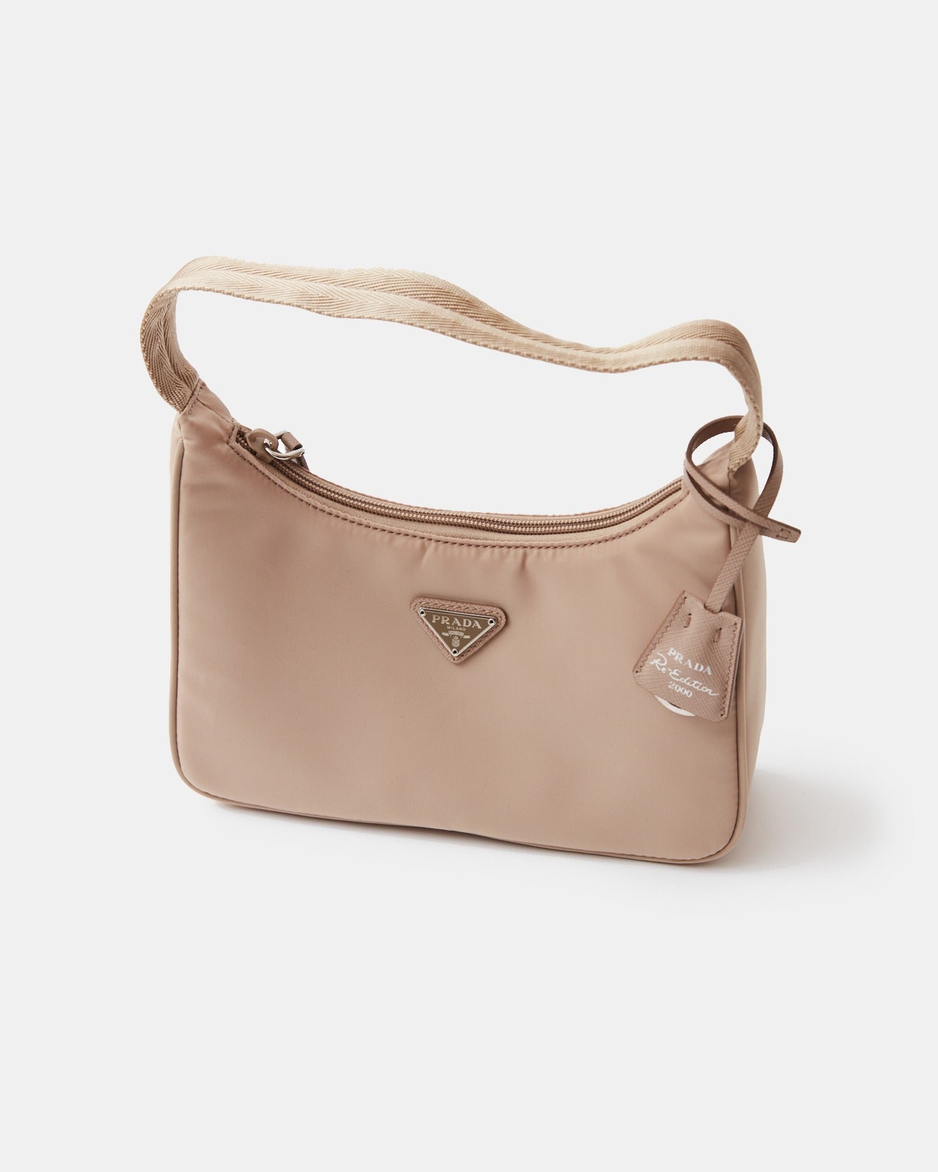 Prada Re-edition 2000 Beige Hobo Bag