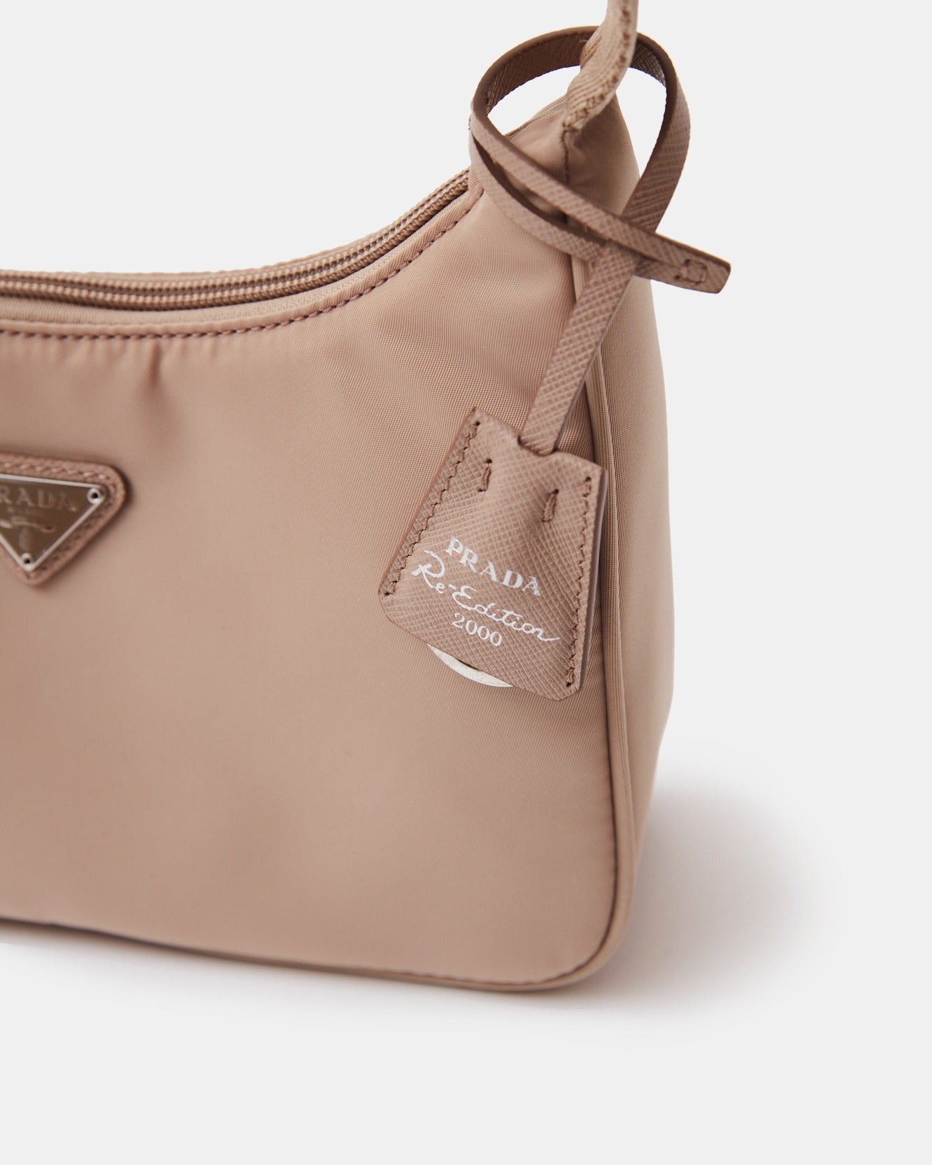 Prada Re-edition 2000 Beige Hobo Bag