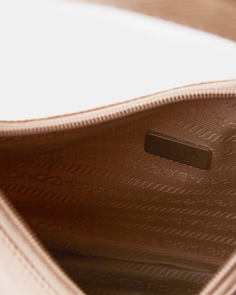 Prada Re-edition 2000 Beige Hobo Bag