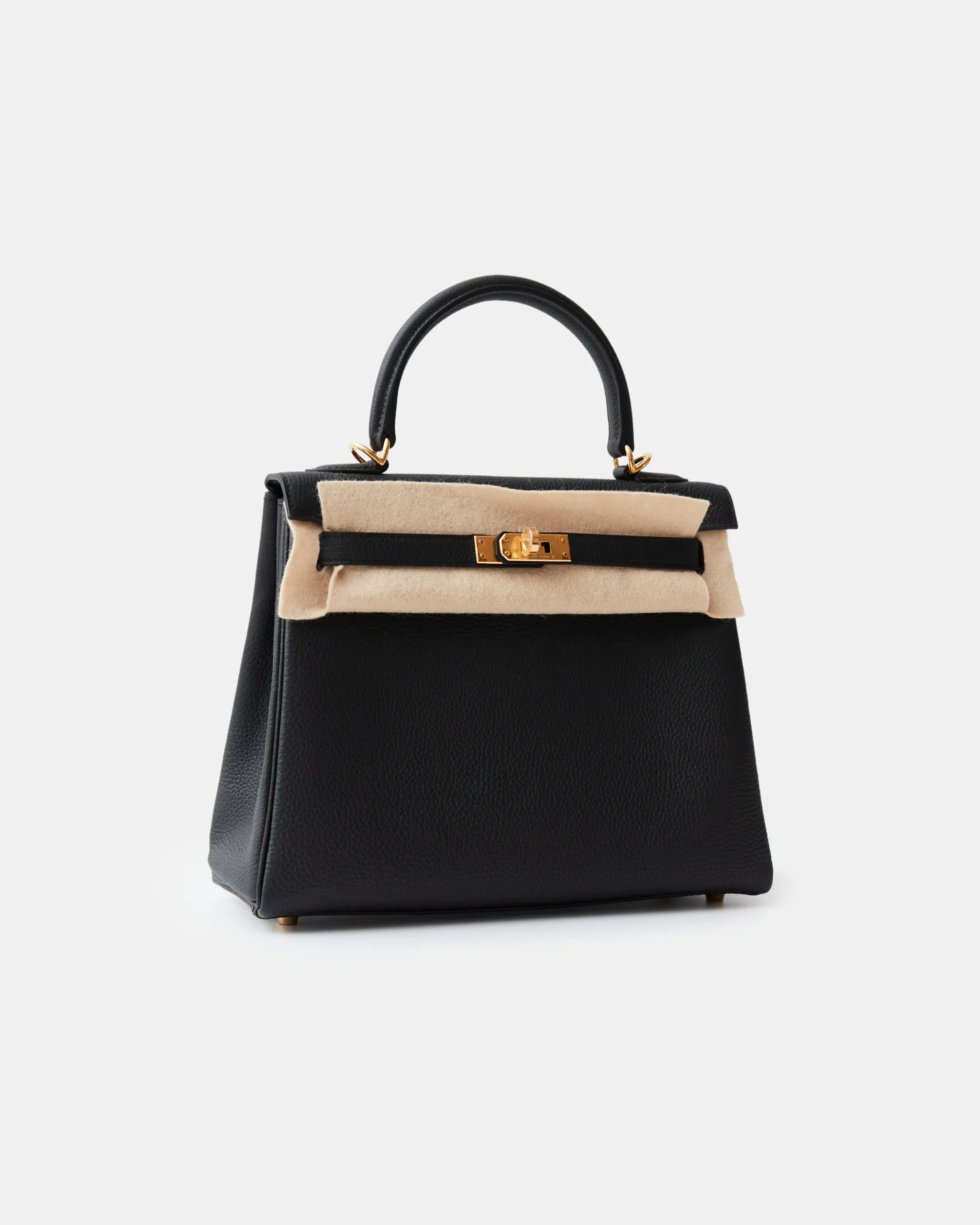 Hermès Kelly Retourne 25 Black Togo GHW